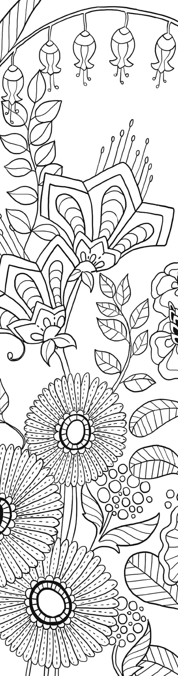 Flowers Coloring Bookmarks