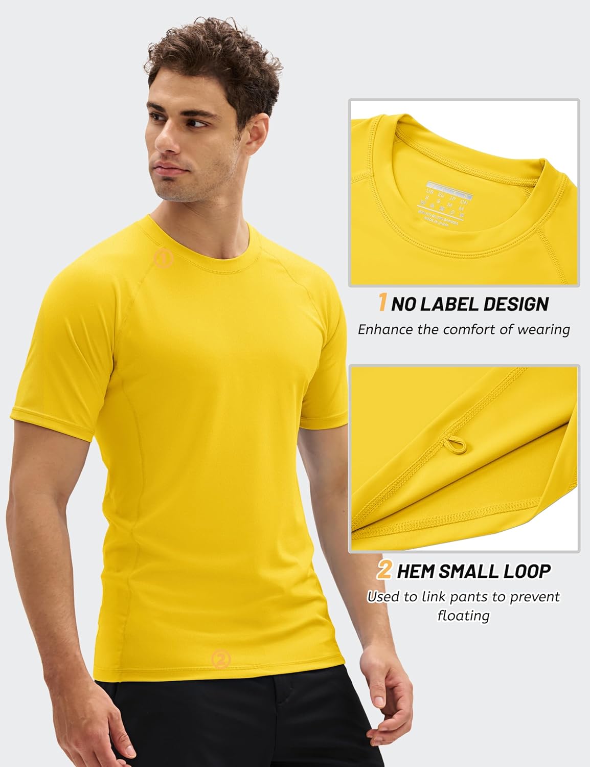 MAGCOMSEN Men's Short Sleeve UPF 50+ T-Shirt Swim Quick Dry Rash Guard Athletic Surf Shirts Performance Water Shirts - Image 6