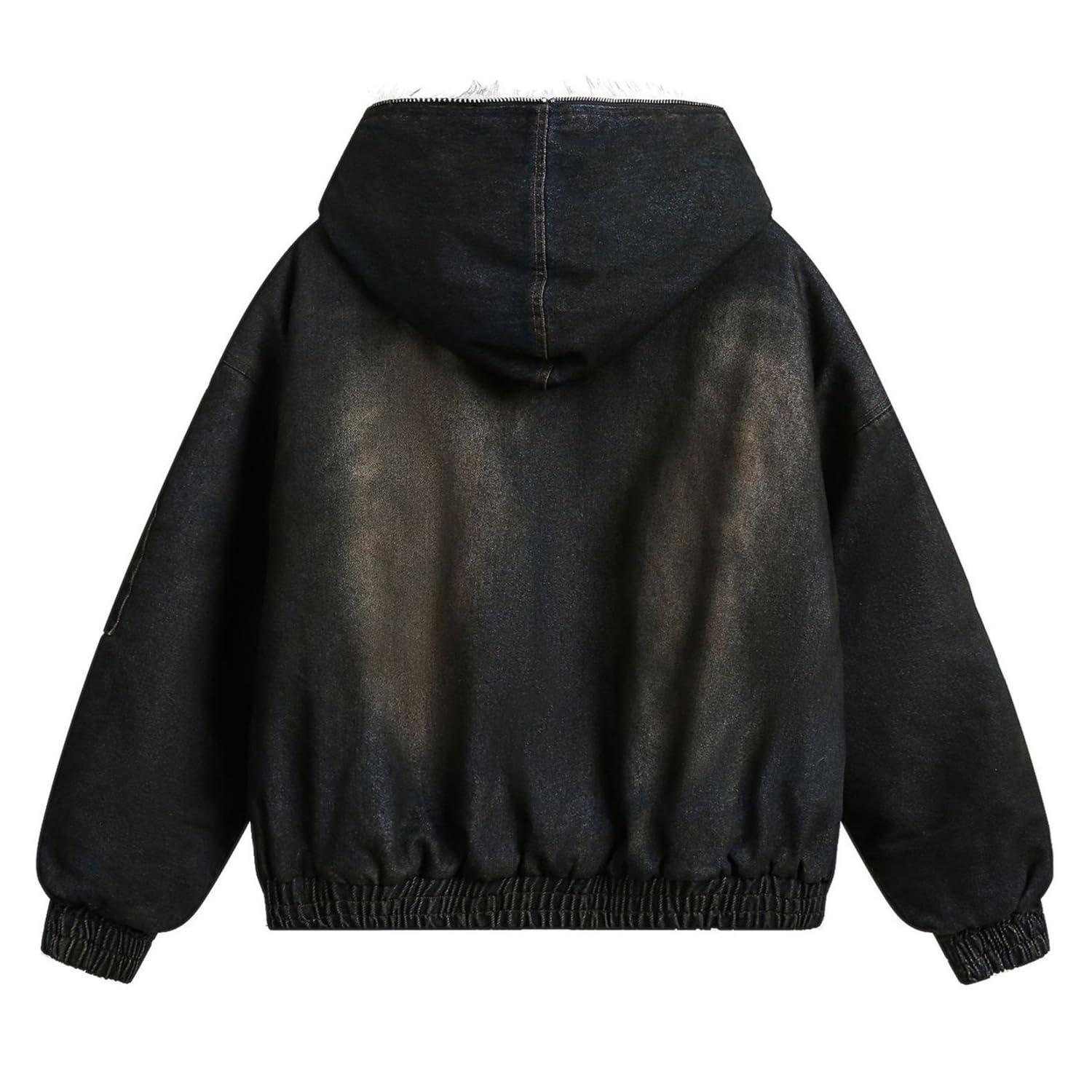 M&Catree Winterjacke Herren Warme Lässig Parka mit Fellkapuze Kurze Steppmantel Oversize Streetwear Jeansjacke Jeansjacke im Western-Stil Outdoor Winter Mantel