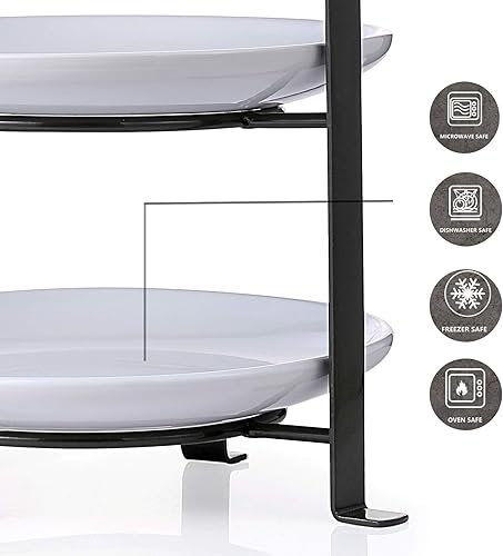 Miniatura 7 de SparkWorks - Soporte para tartas de 3 niveles, bandeja para servir fiesta de té, soporte de postres y cupcakes, soporte de metal escalonado para