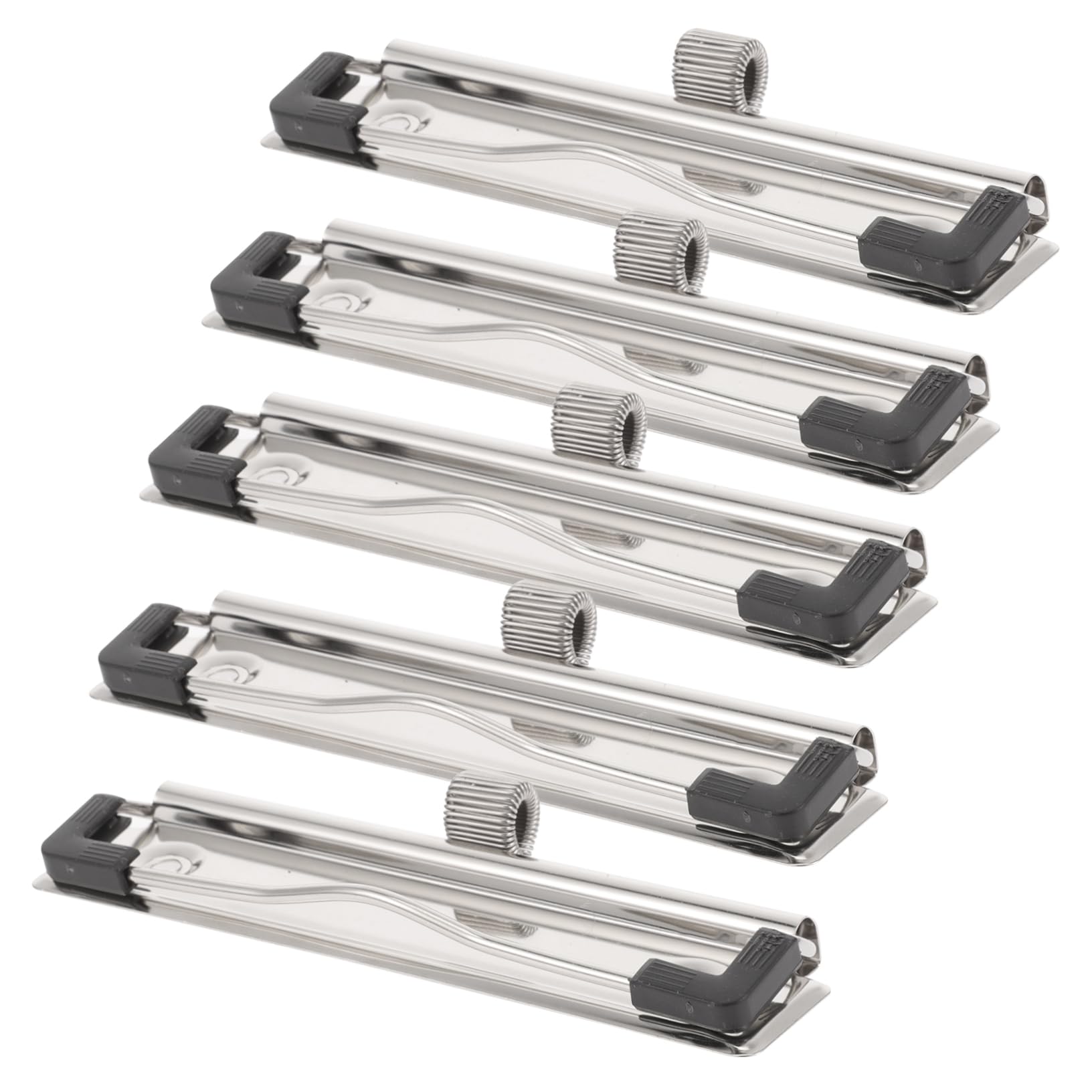 SHINEOFI 5 Set Cartella Appunti Di Archiviazione Cartelle Di Bacheca Fermacavi Asse Cartelline Portadocumenti Faldoni Ufficio Schede Di Clip Forniture Per Ufficio Metallo Silver 5 Pezzi * 5