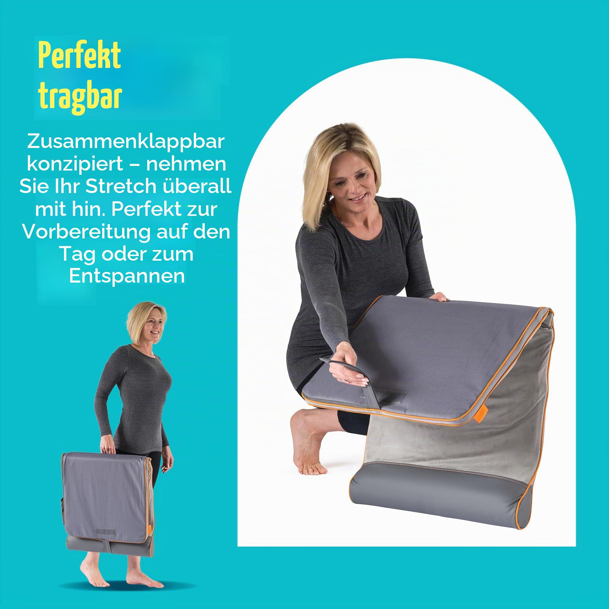 Homedics Stretch Stretchingmatte inspiriert durch Yoga, Yogamatte Gymnastikmatte Fitnessmatte mit 7 Luftkammern für Fitness und Entspannung, Dehnung der Muskulatur und Verbesserung der Beweglichkeit