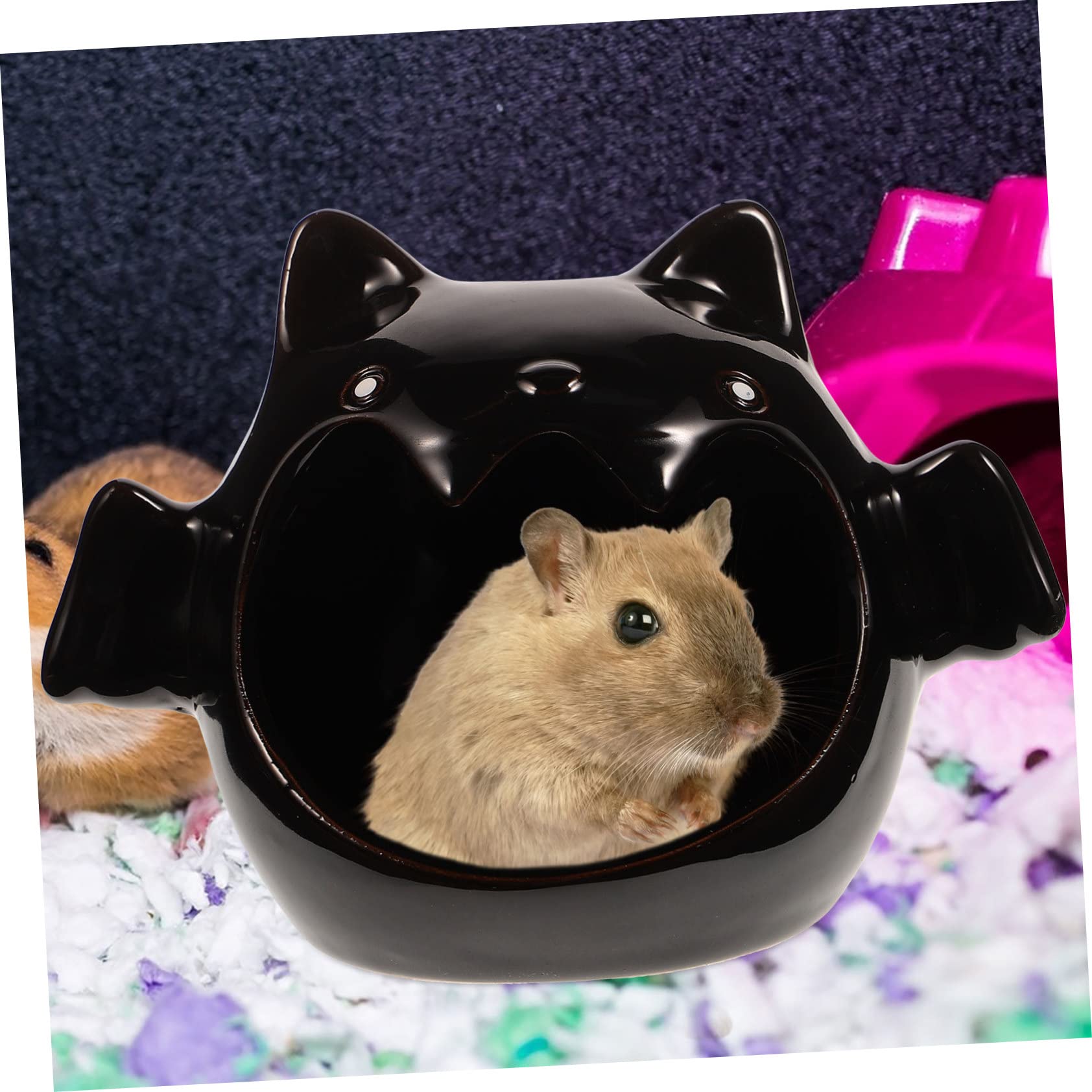 Garneck Keramik Hamster Haus Fledermaus Form Kühlung Versteck Schlaf Nest Für Hamster Meerschweinchen Chinchilla Tierkäfig