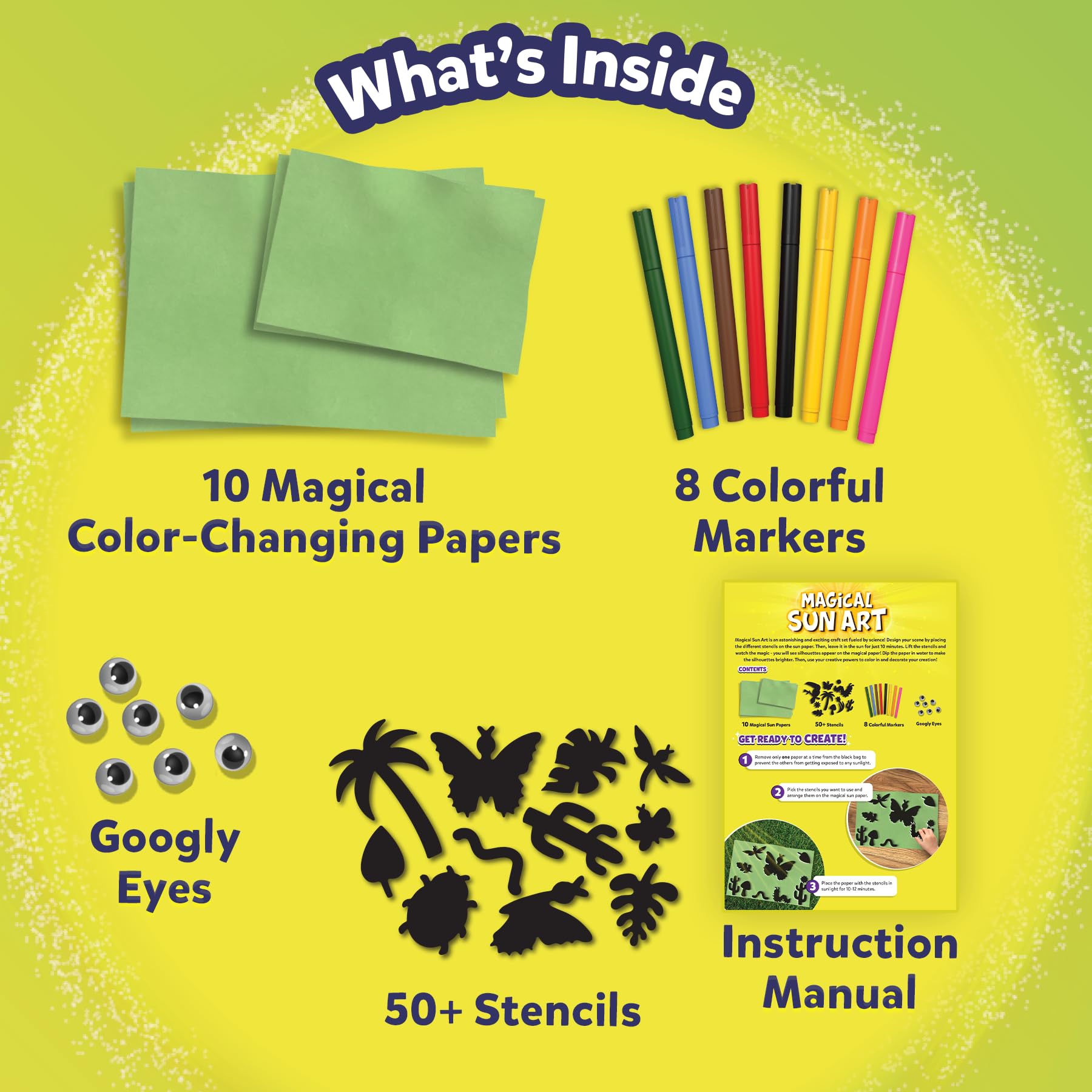 Skillmatics Sun Paper Art Kit, STEM Craft Kit for Kids with Decorative Paper Stencils & Markers, Create with Sunlight - Image 4