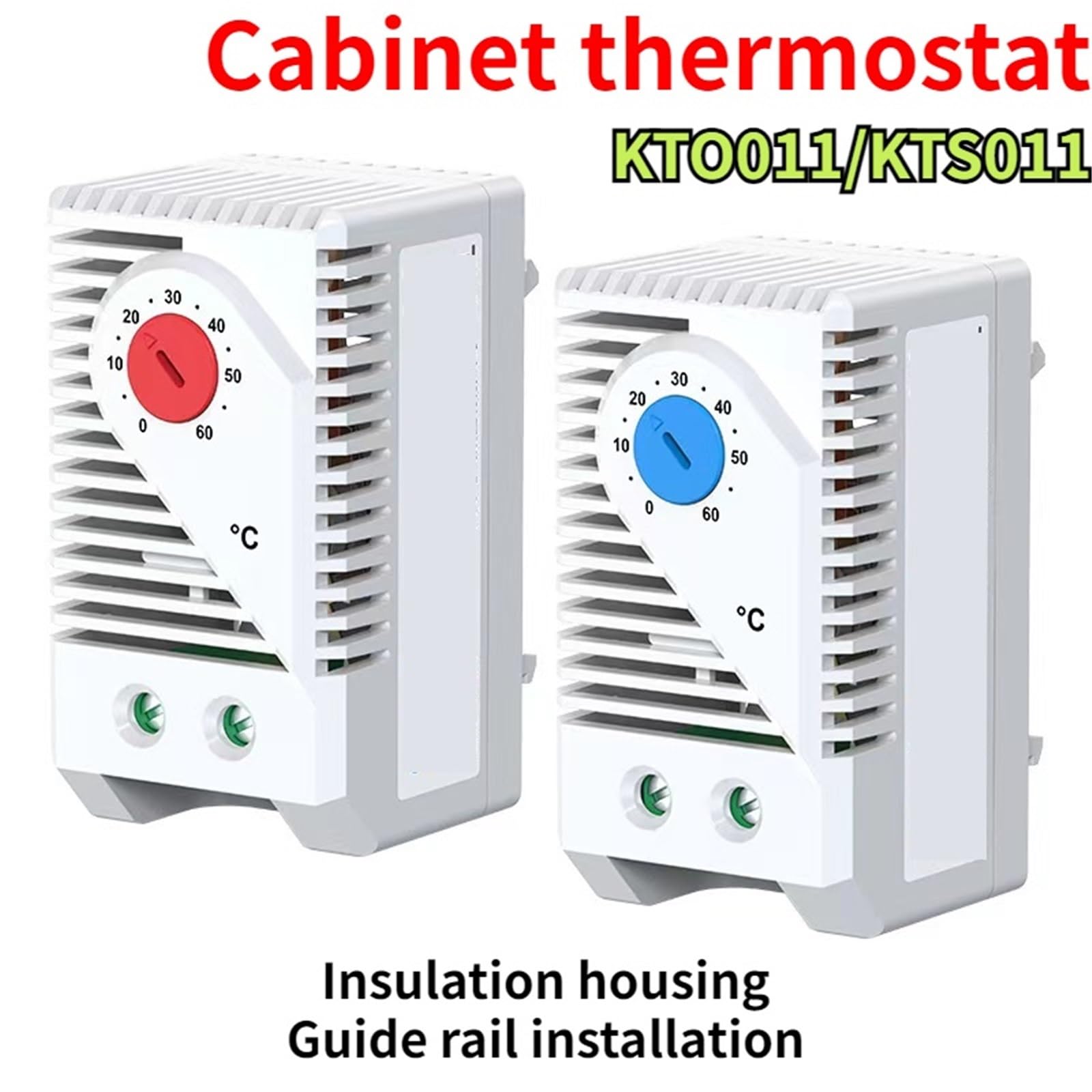 3 pezzi Regolatore di temperatura KTO011 Interruttore meccanico KTS011 NO NC 0-60℃ Termostato for armadio e controllo 'umidità AC 250V 10A(KTS011-NO)