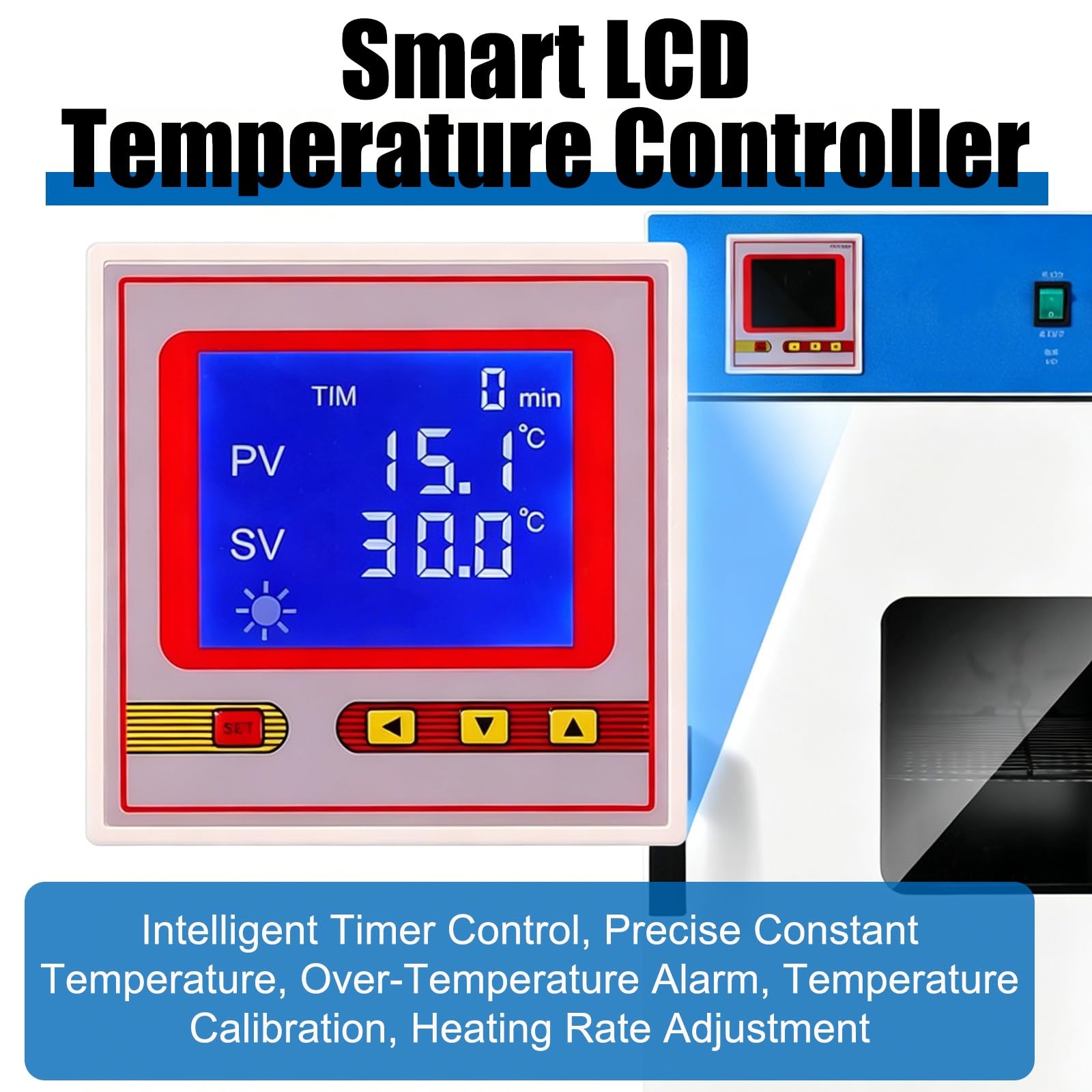 Horno de secado al vacío de 16 litros, horno de secado rápido a temperatura constante, con instrumentos controlables inteligentes y ventana de visualización, Rt +10-300 °C
