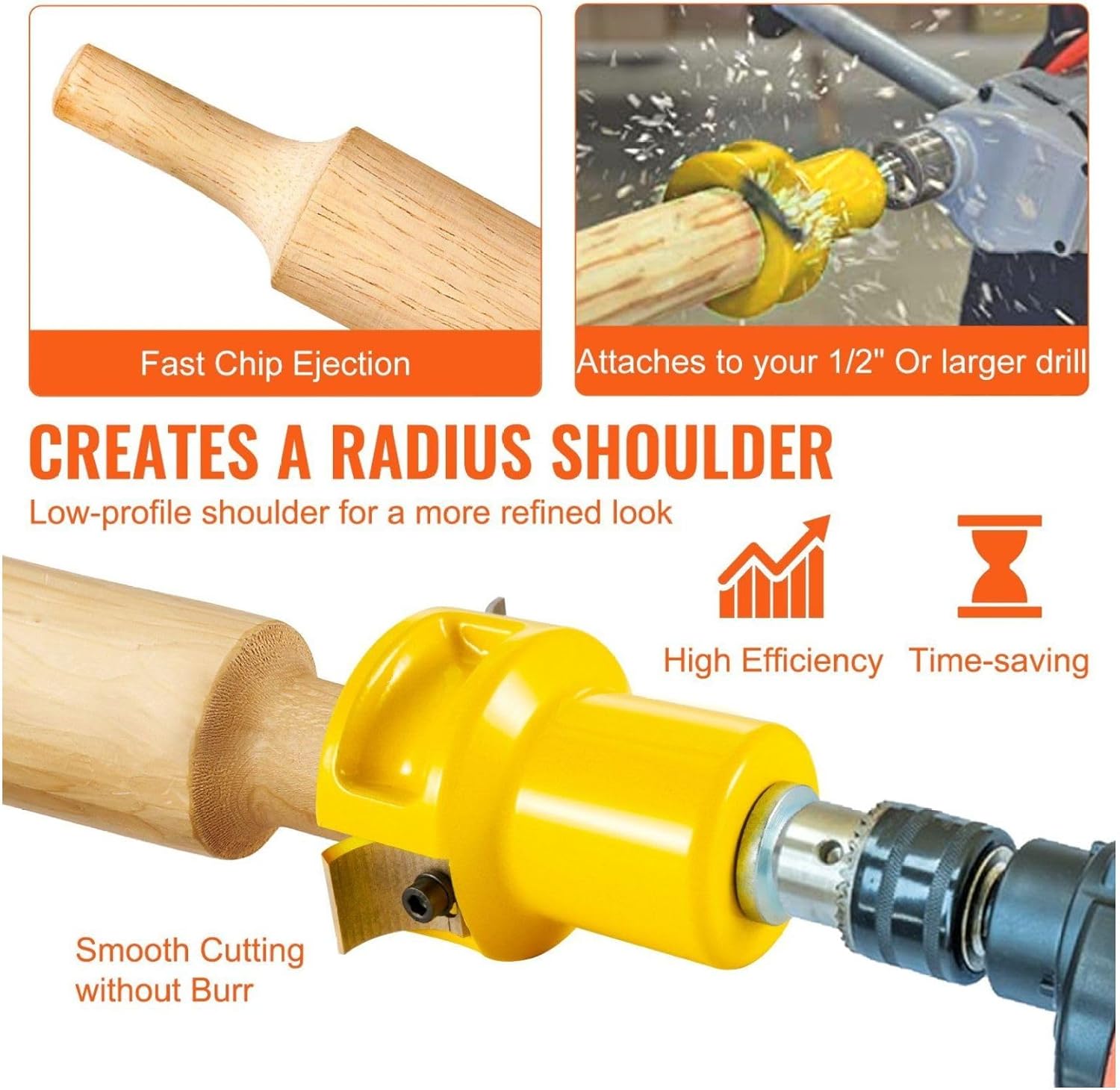 Log Tenon Cutter 1.5 Inch - 38mm Woodworking Tool Kit for DIY Log Furniture, Dual Curved Blades & Aluminum Construction