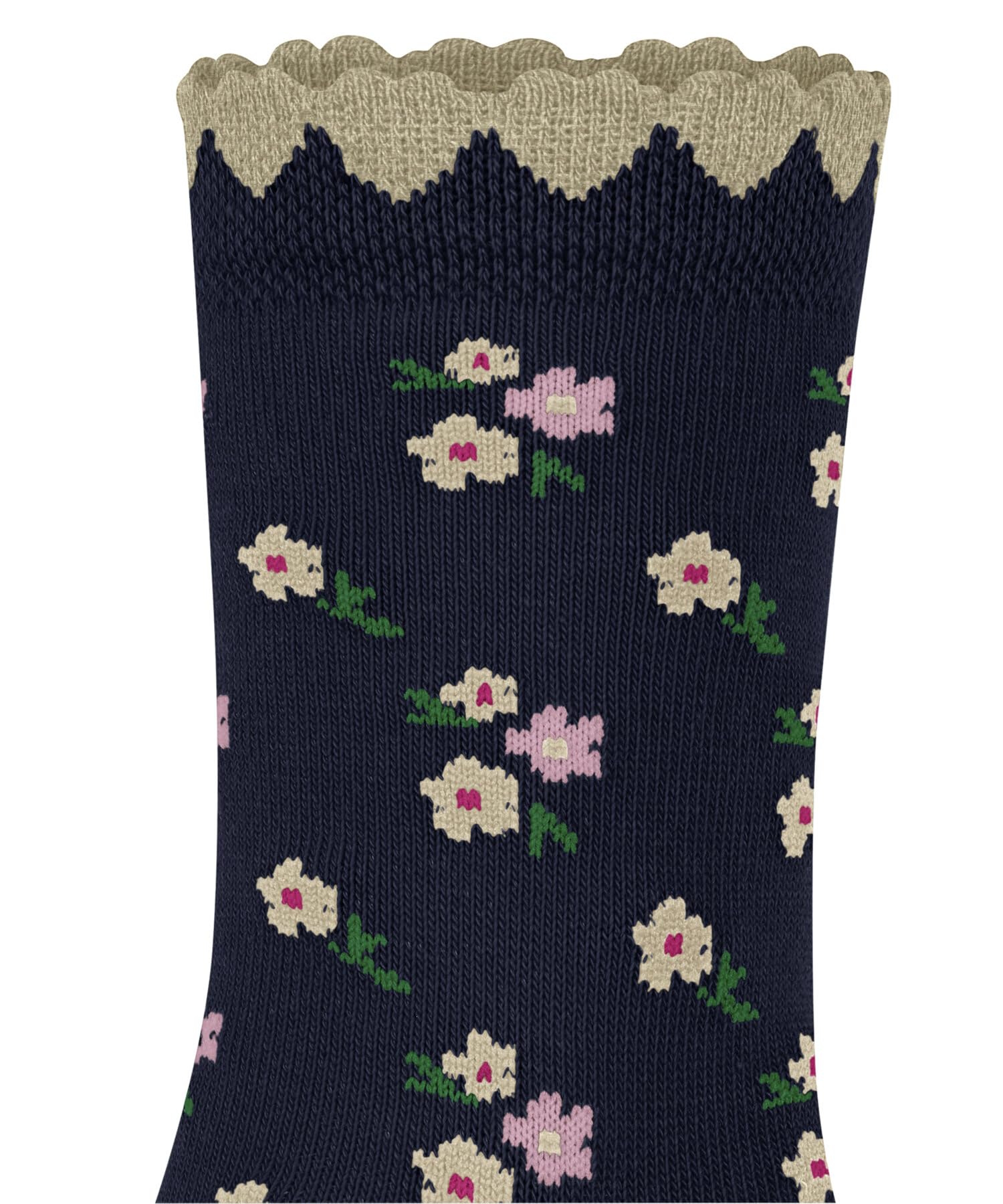 FALKE Uniseks - dzieci Skarpety Ditsy Flowers K So bawełna z wzorem 1 Para, Niebieski Space Blue 6116, 39-42