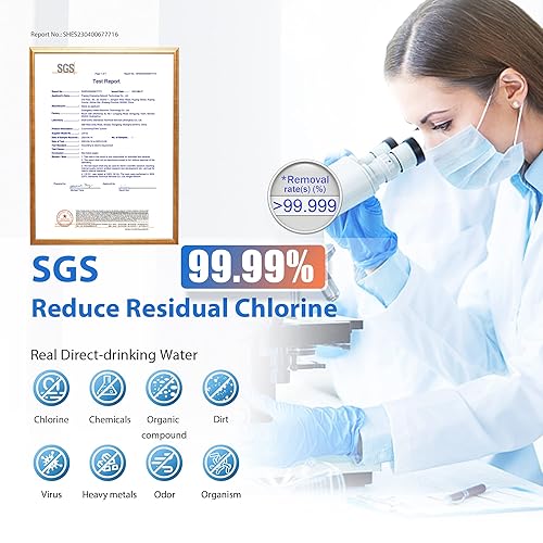 Miniatura 3 de Lamon LW-03 Sistema de filtro de agua para encimera, 0.01 m Ultra Filtration 6-Stage Encimera alcalina grifo agua con filtro 38" Tee Fitting