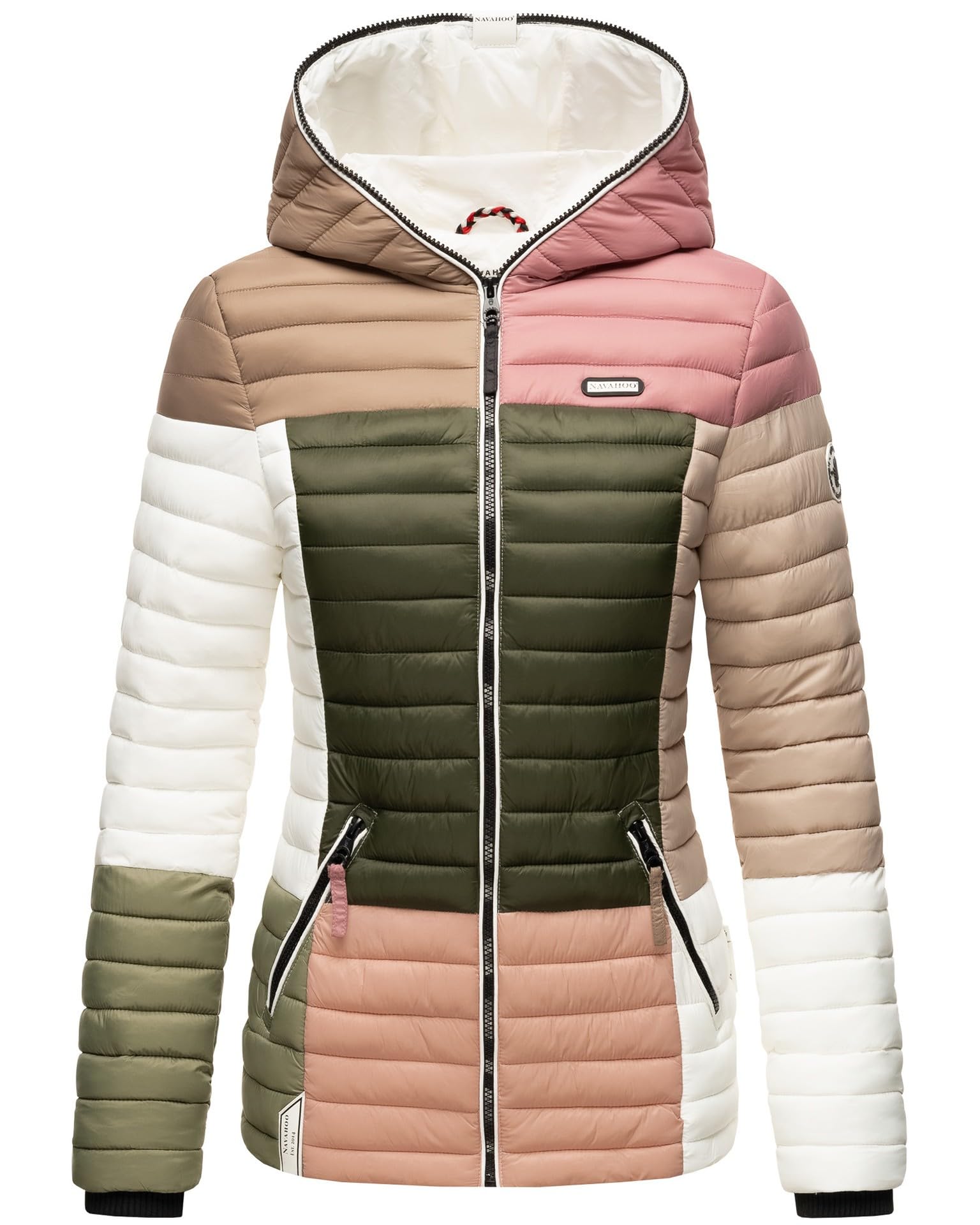 Navahoo Veste matelassée pour femme - Veste demi-saison matelassée Colour Blocking B841