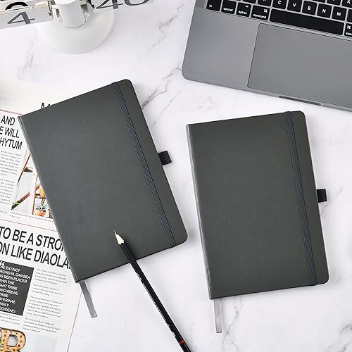 Miniatura 2 de WORPICE Cuaderno a rayas, cuaderno de escritura de piel sintética, 5.7 x 8.4 pulgadas, 144 páginas, cuaderno rayado con papel grueso de 3.53 ozm,