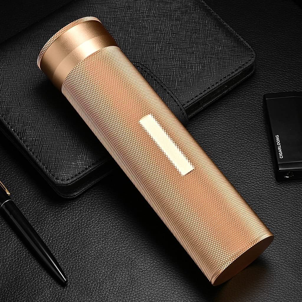 ZUMAHA Humidor Scatola Scatola per sigari in Acciaio Inossidabile, Tubo per sigari da Viaggio con Mini igrometro, portasigari per 3-4 sigari, umidificatore Leggero Portatile Personalizzato