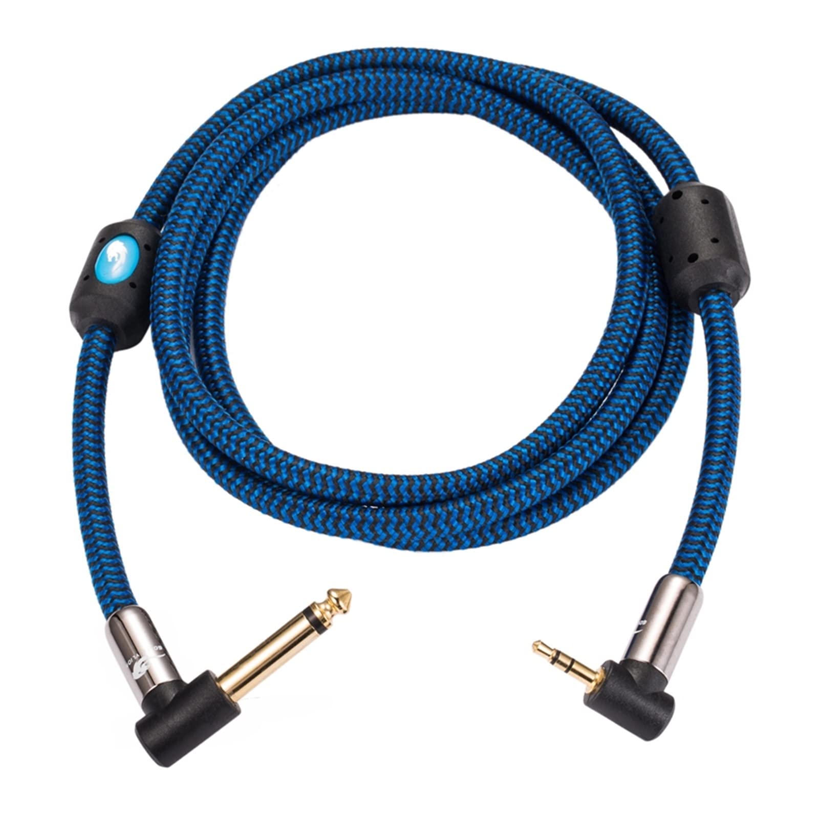 Cavo audio Hifi da M~ni jack da 3,5 mm a MONO da 6,35 mm compatibile con l'angolo del mixer mobile for PC 1/4quot;Cavo schermato intrecciato jack TS 1M 2M 3M 5M 8M(Blue,150cm)
