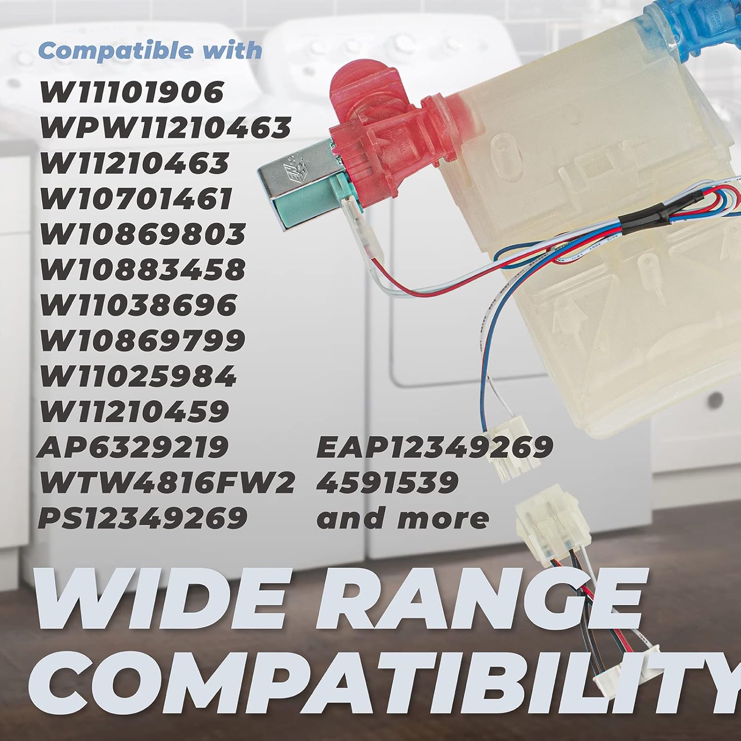 ANTOBLE W11101906 W11210463 Washer Water Inlet Valve Compatible with Whirlpool Maytag Amana Crosley Inglis Roper, Washing Machine Inlet Valve Assembly Replacement Part W11038696 W10701461