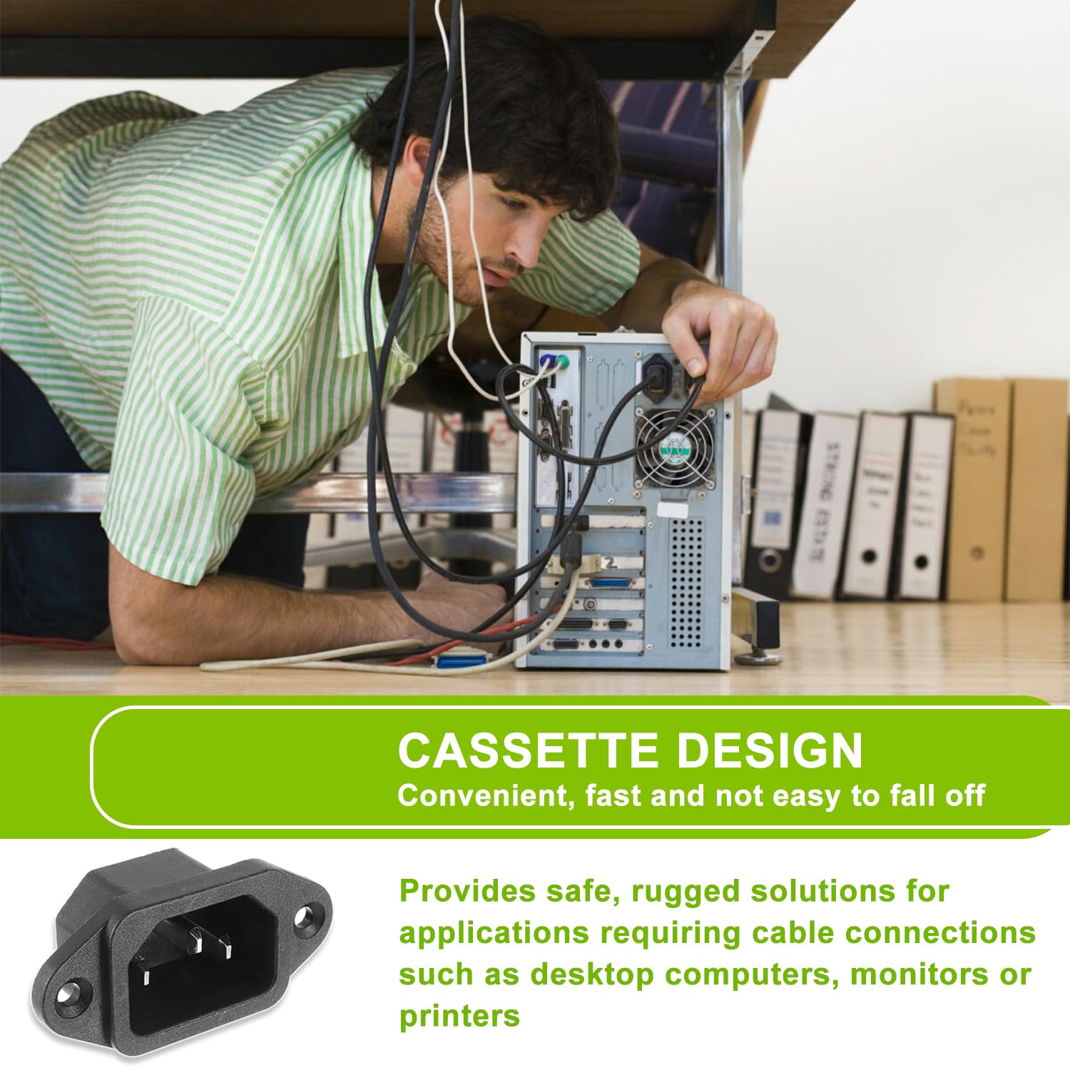 C14 Adattatore di Collegamento di Alimentazione Montaggio Pannello AC 250V 10A 3 pin IEC Modulo di Ingresso Connettore (Pack con 6 pz)