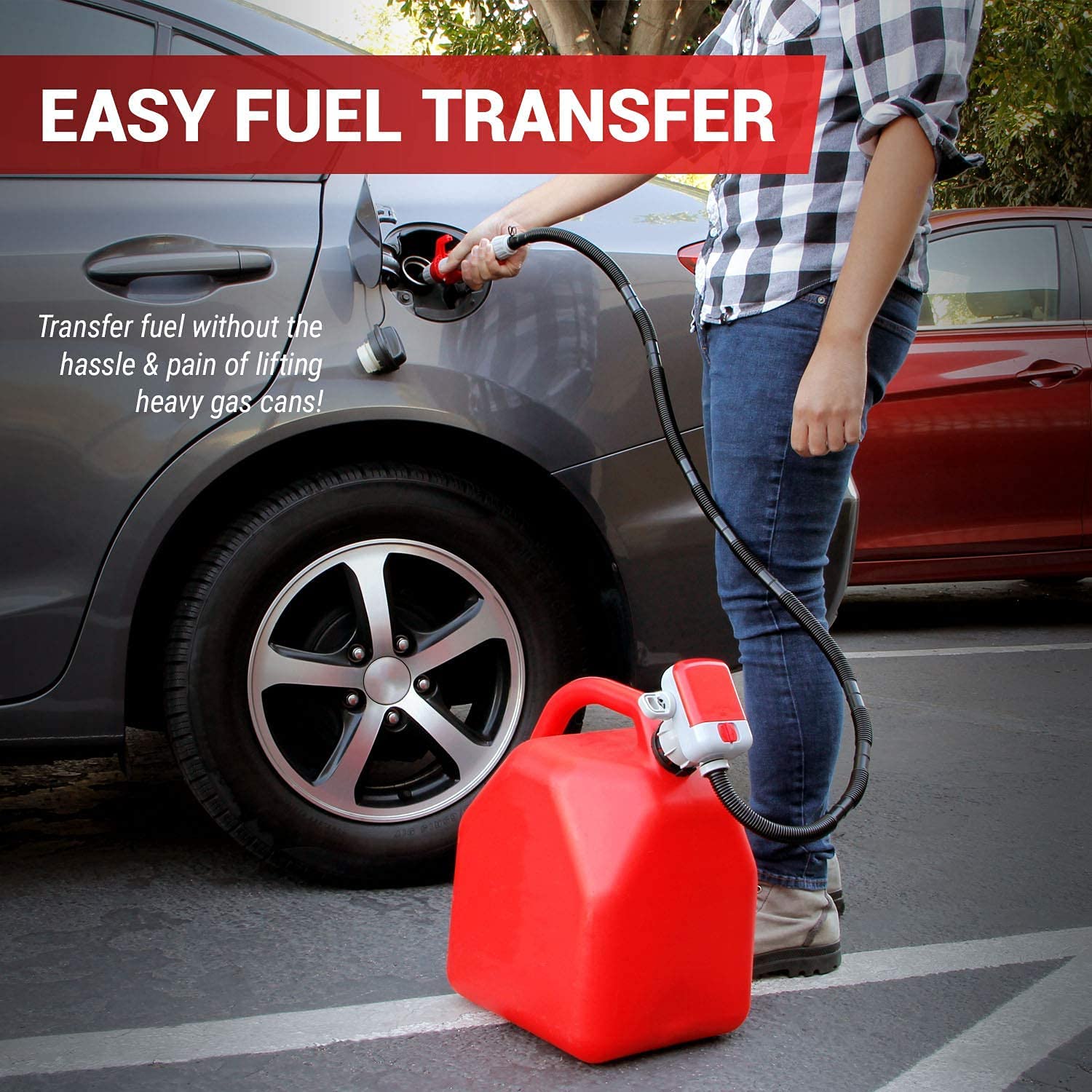 TERA PUMP Battery Gas Pump 10 Liters/min, 4AA Battery Powered Gas Can