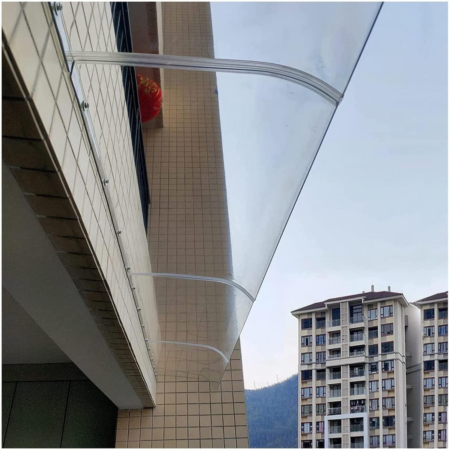 Window Awning Door Canopy, Transparent Polycarbonate Cover Roofing Canopies, Patio Garden Awning Canopy UV Rain Snow Protection Hollow Sheet (Color : Clear, Size : 50x80cm/20x31in-1PC)