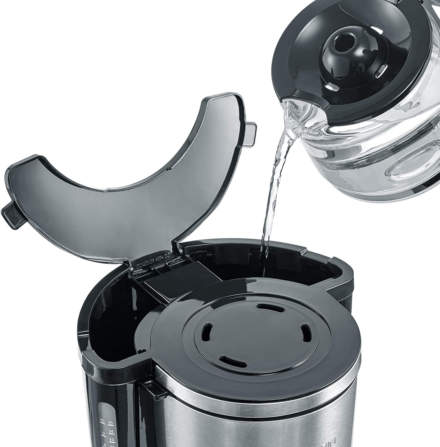 Severin KA 4845 Libera installazione Manuale Macchina da caffè con filtro 1L 8tazze Nero, Acciaio inossidabile macchina per caffè