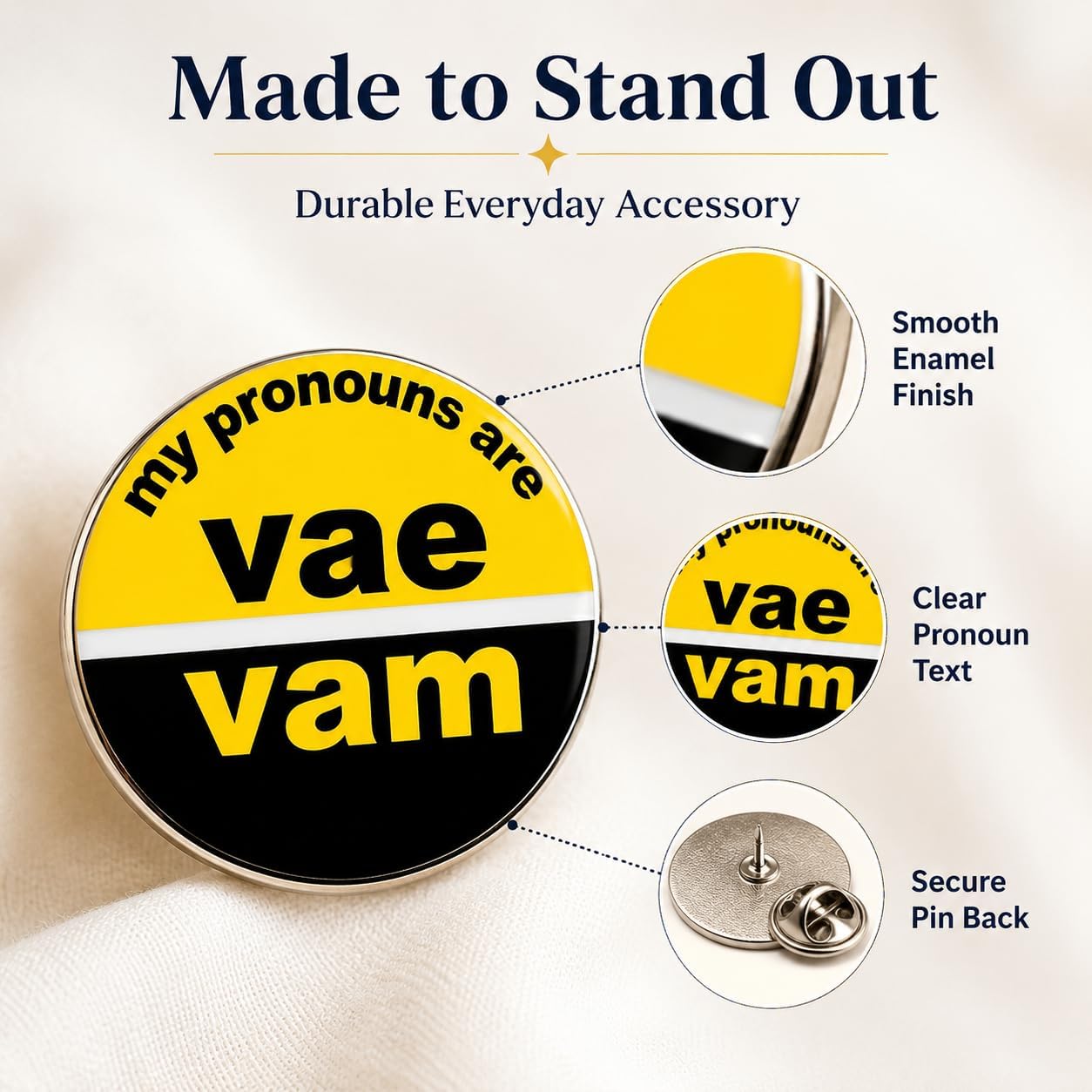 Gender Identity Pronouns Pins, LGBTQ Pins for Pride Parade, Daily Wear(Free 1pc Pride Sticker Included) image 4
