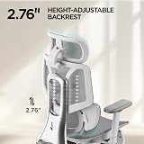 Hbada E3 Air Ergonomic Office Chair with Dynamic Lumbar Support, 3D Adjustable Headrest for Home Office Chair, 3D Adjustable Armrests Desk Chair, Swivel Big and Tall Computer Chair, Gray - 7
