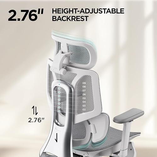 Hbada E3 Air Ergonomic Office Chair with Dynamic Lumbar Support, 3D Adjustable Headrest for Home Office Chair, 3D Adjustable Armrests Desk Chair, Swivel Big and Tall Computer Chair, Gray - 7