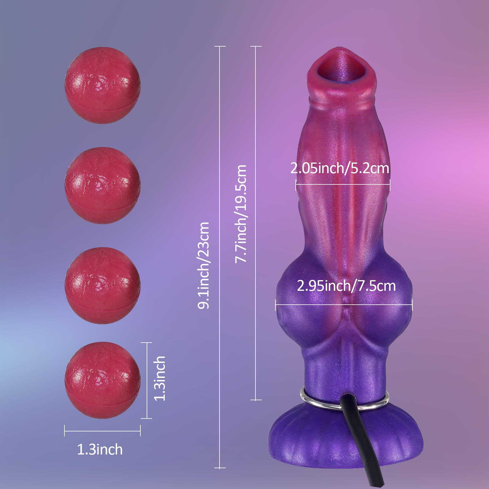 23cm Monster Legebohrer Dildo mit 4 Eiern, Fantasie Knoten Dildos
