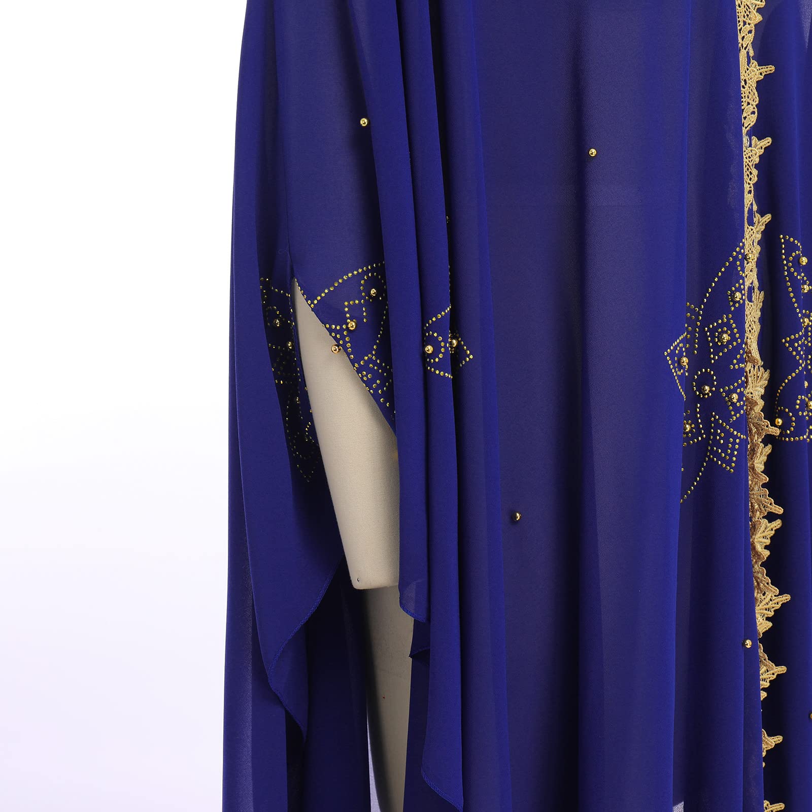 IMEKIS Kimono à capuche pour femme - Strass - Fleurs brodées - Caftan - Manches chauve-souris - Col en V - Coupe ample - Robe tunique décontractée - Vêtement d'été - Couverture de plage