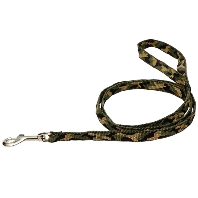 Foto 3 de 5 de Juego de correa y collar de nailon para perro, diseño de camuflaje, color verde y naranja (verde camuflaje)