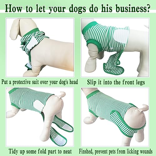 Miniatura 14 de Traje de recuperación para perros, traje de recuperación quirúrgica para perros machos, hembras, gatos, esterilizado después de la cirugía, traje