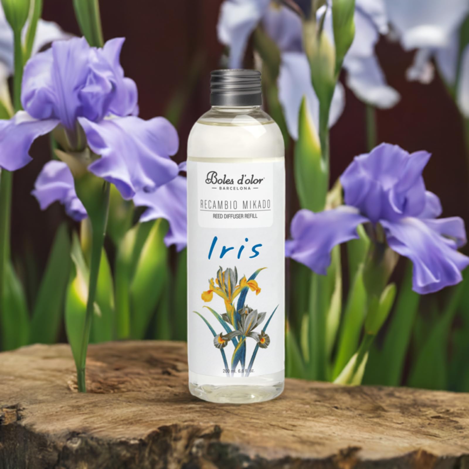 Boles d'olor Recambio Mikado Ambientador Difusor de Perfume para Hogar Iris 200 ml.