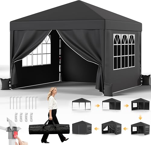 Tonnelle Pliante 3x3m Imperméable Hauteur Réglable JUMMICO