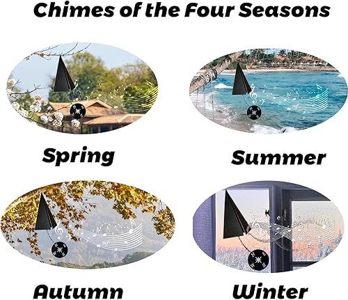 Miniatura 3 de Campana de viento única de 3 tonos, brújula, campanas de viento, adornos de césped, campanillas de viento para exteriores, adornos de césped