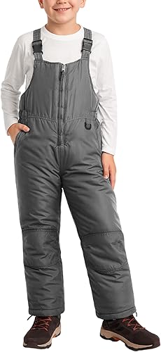 Babero de nieve para niños Unisex para niños y niñas con aislamiento impermeable pantalones de nieve para esquísnowboard (2T-18)