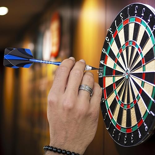 Miniatura 6 de GWHOLE Juego de dardos de punta suave, 12 piezas de cuerpo de metal de aluminio, punta de plástico profesional con 16 vuelos de dardos y 200 puntas