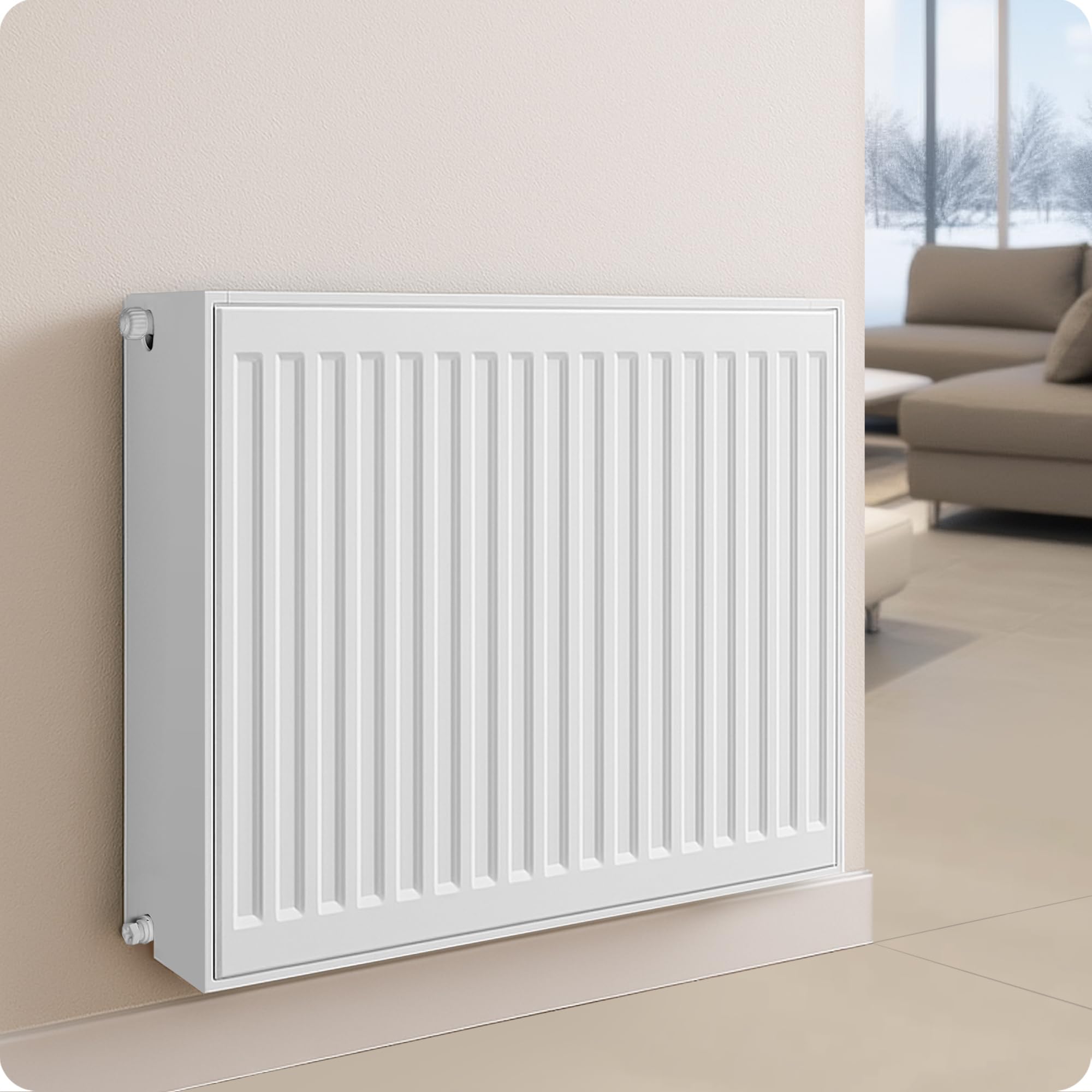 Belrad - Radiador universal (500 x 1200 mm, 6 conectores)