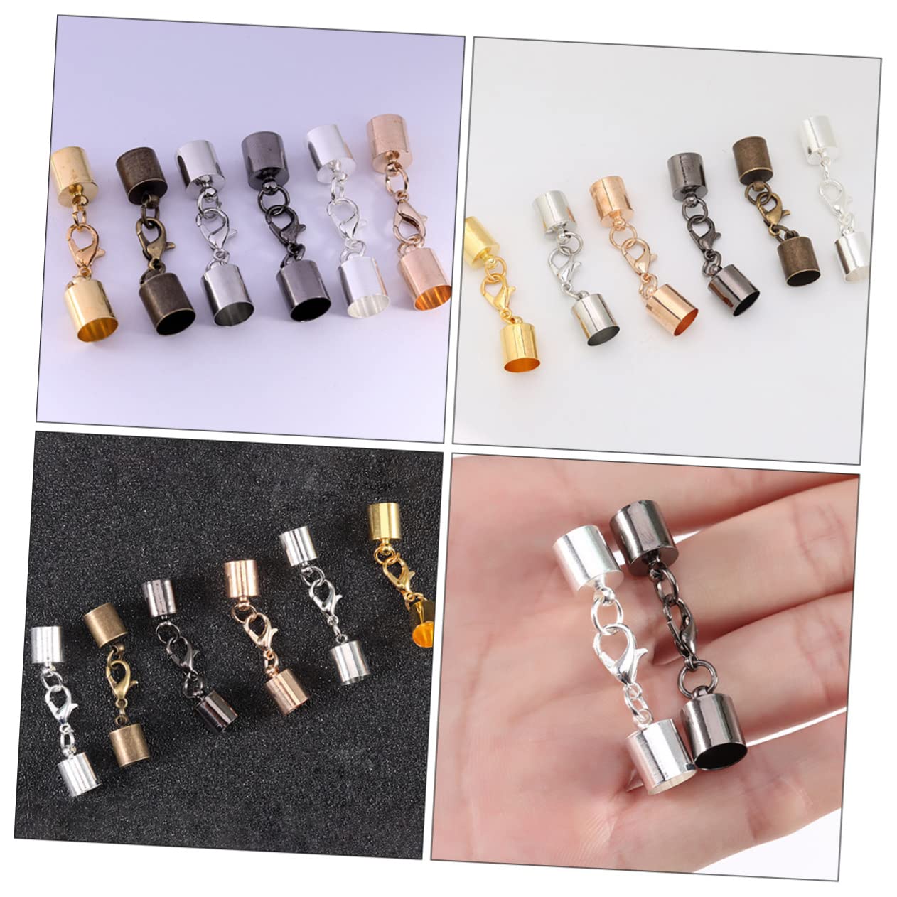 ARTIBETTER 3 Set Chiusure Moschettone Per Gioielli Fai Da Te Da Metallo Colori Variati Per Braccialetti E Collane Accessori Per Creazioni Diy Resistente E Duraturo Facile Da Usare 60 Pezzi*3