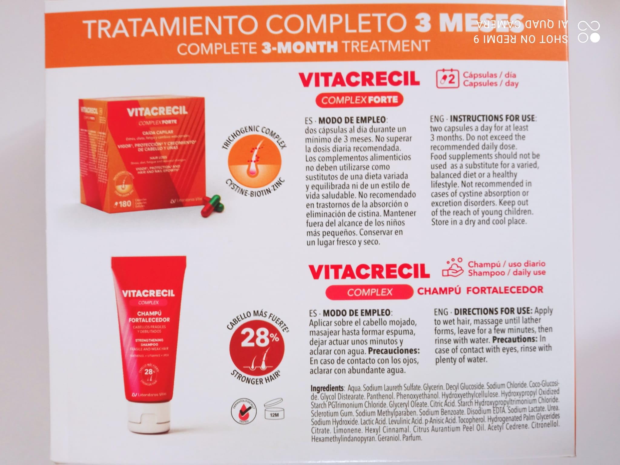 Vitacrecil zapobiegający wypadaniu 180 kapsułek + BEZPŁATNY szampon 200 ml