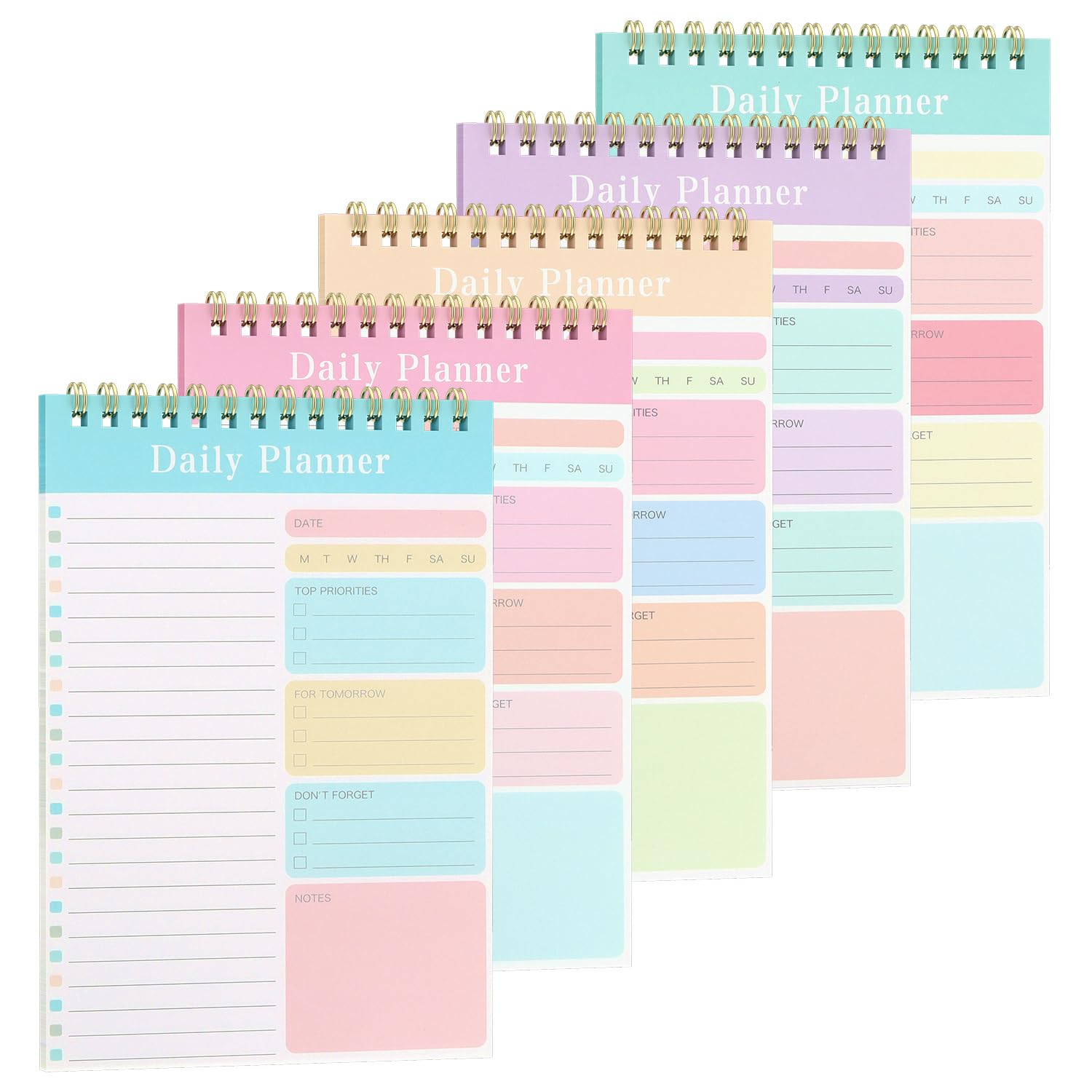 OWill To Do List Notepad, A5 To-do Listen Block, 5 Packs 150 Sheets