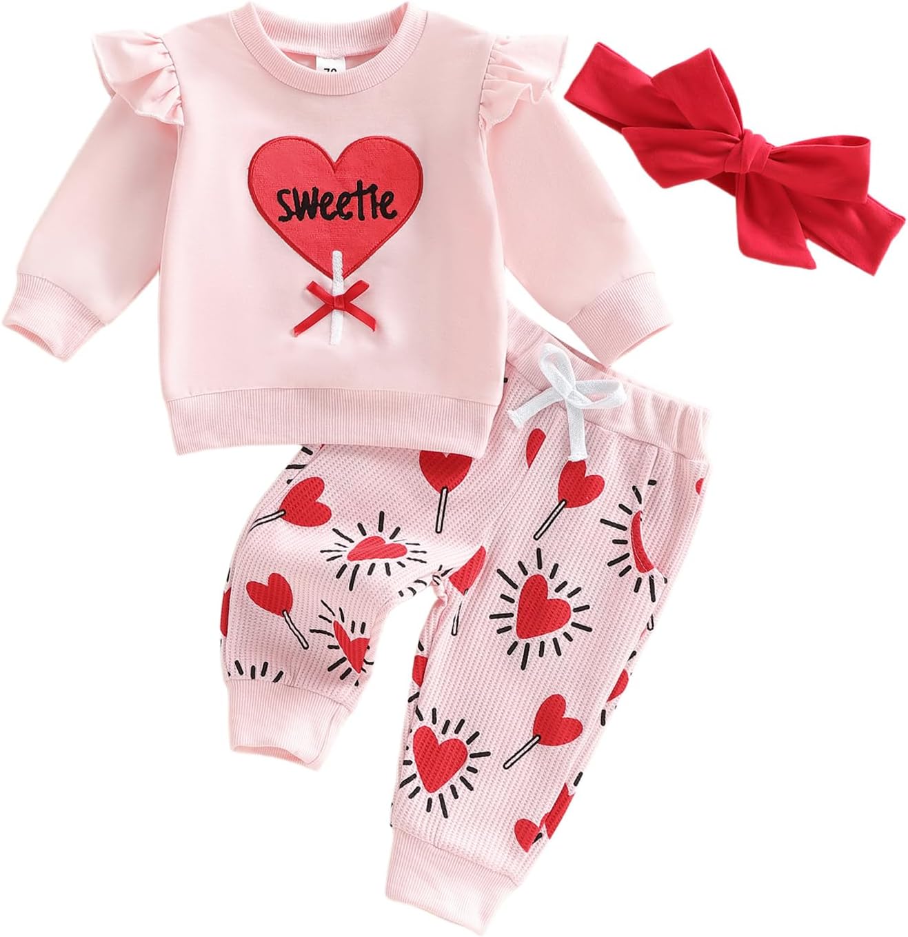 FYBITBO Toddler Baby Girl Easter Outfit Bunny Carrot Print Long Sleeve Ruffle Sweatshirt Pants Set 2Pcs Infant Spring Clothes