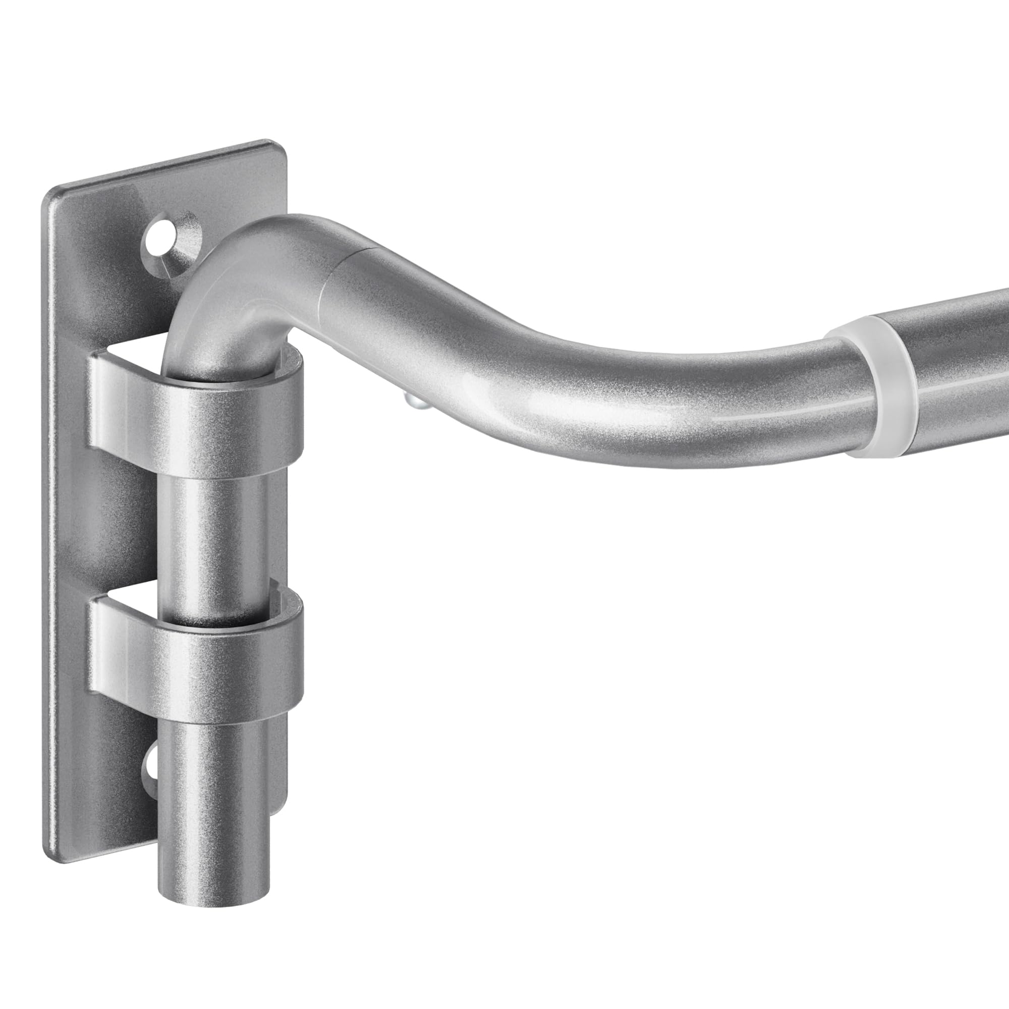 Photo 1 of ENJOYBASICS Blackout Curtain rod for windows 48 to 84, Wrap Around Curtain Rods for Bedroom, Living Room, Adjustable from 30 to 86 Inches, Silver