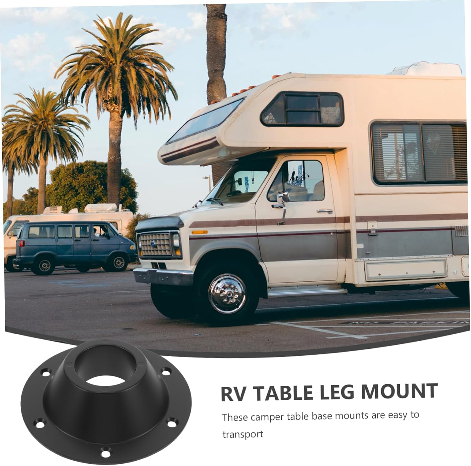 2Pcs Rv Table Base Mounts Durable Flange Mount for Rv Yacht Easy Installation Lightweight Stable Table Leg Support for DIY Projects
