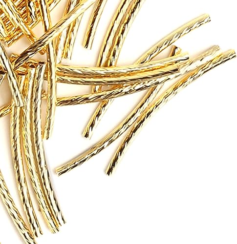 Miniatura 9 de Cuentas espaciadoras de tubo de fideos curvos, materiales para bricolaje, 200 piezas de accesorios de fabricación de joyas, cuentas de tubo largo