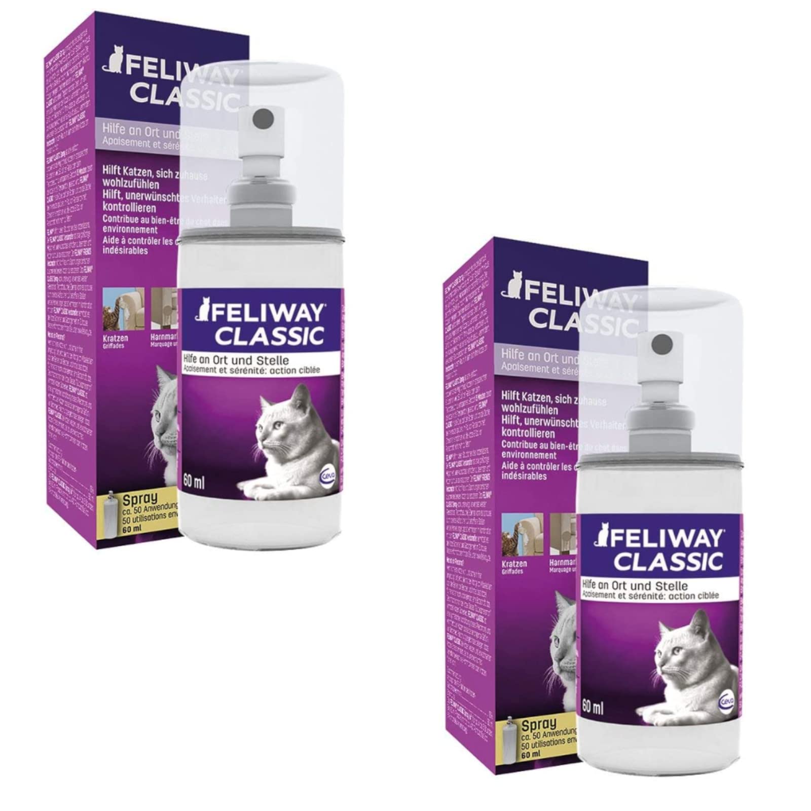 FELIWAY CEVA Classic Spray - Pack doble - 2 x 60 ml