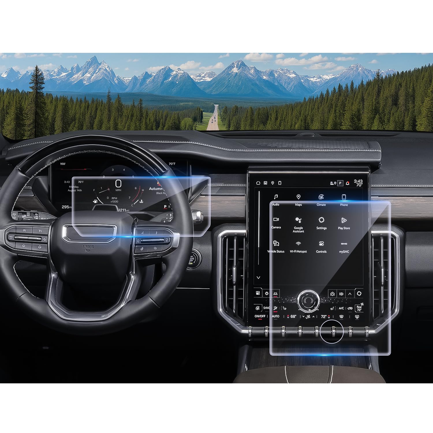 CDEFG 3Pcs Anti-Glare Matte for 2026 2027 GMC Acadia Screen Protector, for 2024-2027 Acadia (15" Navi &amp; 11" Dash) (Elevation/AT4/Denali) Accessories, 9H Tempered Glass Screen Cover Anti-Fingerprint