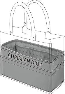 DGAZ Taschen Organizer Einsatz, Seide Taschenorganizer für Book Tote Mini/S/M/L Tasche, Seidige Berührung Bag in Bag Organizer (Pearl Grey, Large)
