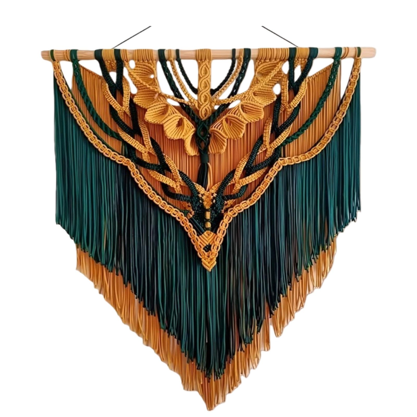 Tapiz de pared de macramé tejido hecho a mano con borlas, decoración de pared grande para bodas, casas de familia y hoteles