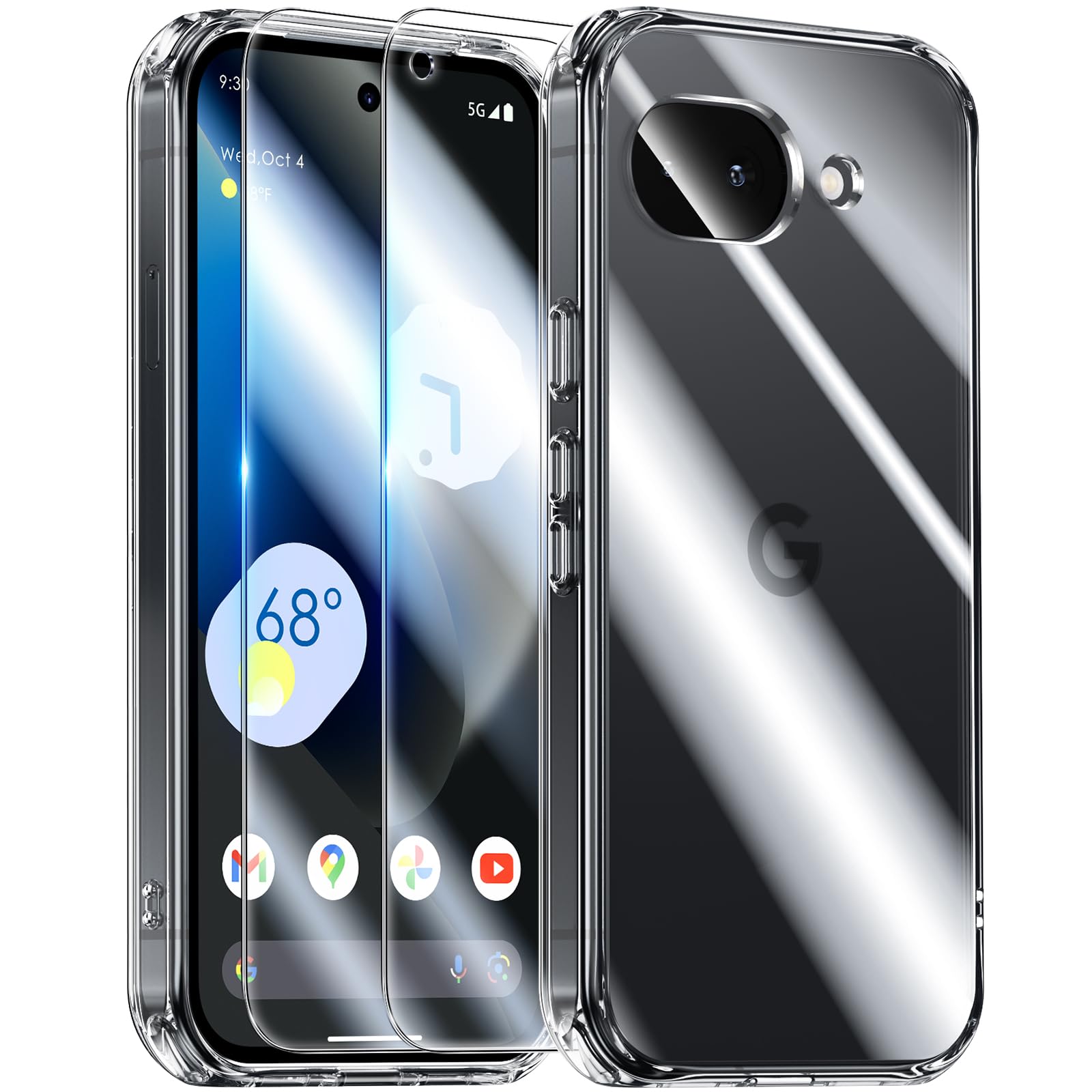 UniqueMe Hülle für Google Pixel 10A - Handyhülle & 2 Folie, Transparent
