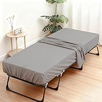 Popfavor 2-Pack Super Soft Microfiber Fitted Sheets 31x75" for Cot, Narrow Twin, RV Bunk, Army Bed - Breathable, Secure Fit, Light Grey