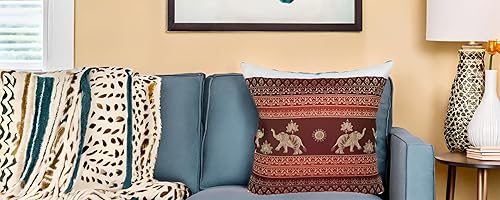 Miniatura 4 de Avarada Fundas de almohada decorativas de 16 x 16 pulgadas (15.7 x 15.7 in) con estampado de elefante y sol, funda de cojín para sofá, silla, cama,