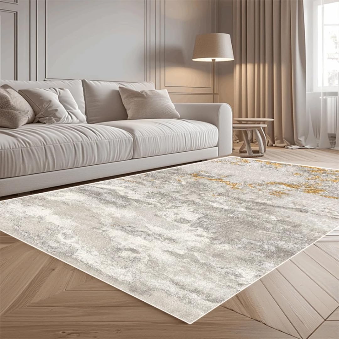 Tapis abstrait moderne pour salon : réchauffez votre espace de vie
